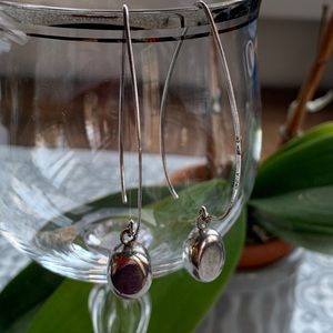 SILPADA Sterling Silver Long Wire earrings with silver drop
